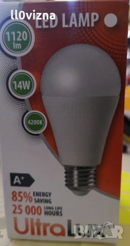 LED лампа крушка 14w, E27, 4200K / UltraLux, снимка 1 - Крушки - 35476848