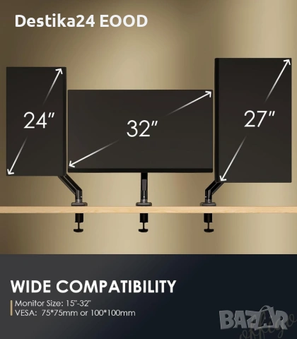 Стойка за монитор OffiGo 15–32″ с газов амортисьор, снимка 4 - Други - 53177375