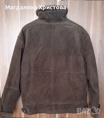 Мъжко зимно яке от естествена кожа / набук / , снимка 3 - Якета - 48433604