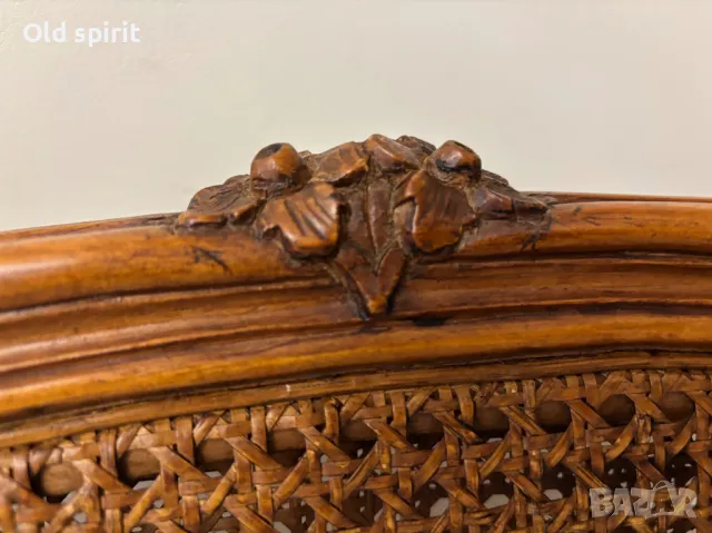 Двойка провансалски кресла, изработени с ратан, снимка 6 - Антикварни и старинни предмети - 48370277