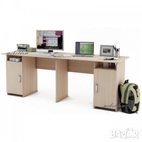 Бюро 208см. за двама с 2 плавни врати(код-1128), снимка 5 - Бюра - 28616583