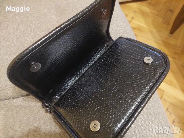 Черна кожена чанта ZARA, снимка 2 - Чанти - 48177460