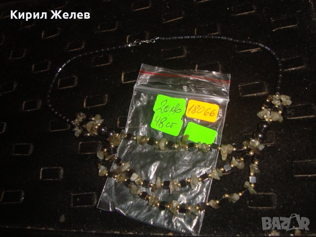 ХЕНД-МЕЙД ОГЪРЛИЦА ЛУНЕН КВАРЦ и ХЕМАТИТ 18066, снимка 4 - Колиета, медальони, синджири - 33395086