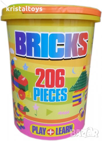 Детска играчка Конструктор в кофа 206 части, снимка 1