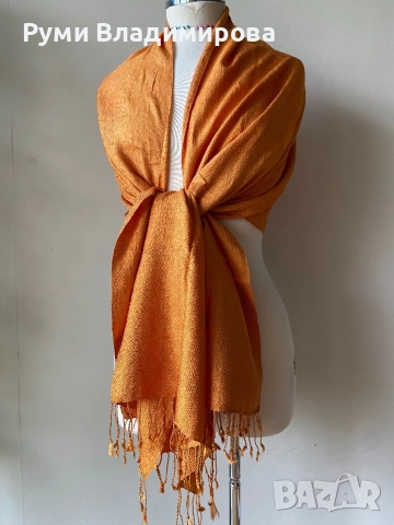 Оранжев шал/ различни видове, снимка 8 - Шалове - 47002157
