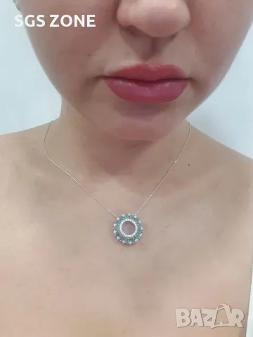 Сребърна Висулка с Рубини/Сапфири/Изумруди💎, снимка 5 - Колиета, медальони, синджири - 49916587