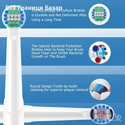 Нови Глави за четка за зъби Cokfais 16 броя за Braun Oral B Pro & Teen, снимка 2 - Други - 47621001