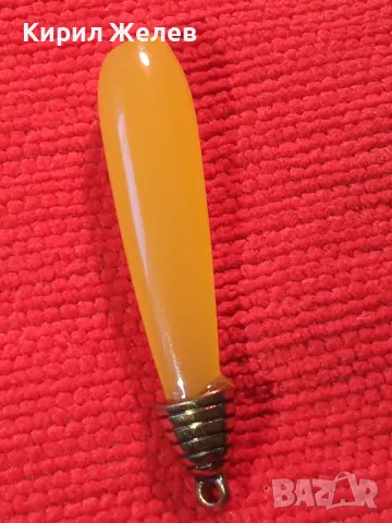 СТАРА АРТ НУВО СТИЛ ВИСУЛКА МЕДАЛЬОН БРОНЗ и ТОПАЗ ЮВЕЛИРНО РЪЧНО ШЛИФОВАН 60331, снимка 8 - Антикварни и старинни предмети - 35596737