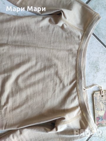 Pause Jeans блуза лодка деколте, бежов цвят, снимка 10 - Блузи с дълъг ръкав и пуловери - 26363908