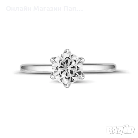 Пръстен от медицинска стомана 316L с цирконий 6мм, снимка 2 - Пръстени - 52341711