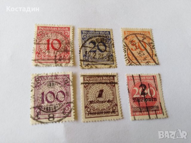 Пощенска марка 6бр-Германия райх 1923, снимка 1 - Филателия - 40007991