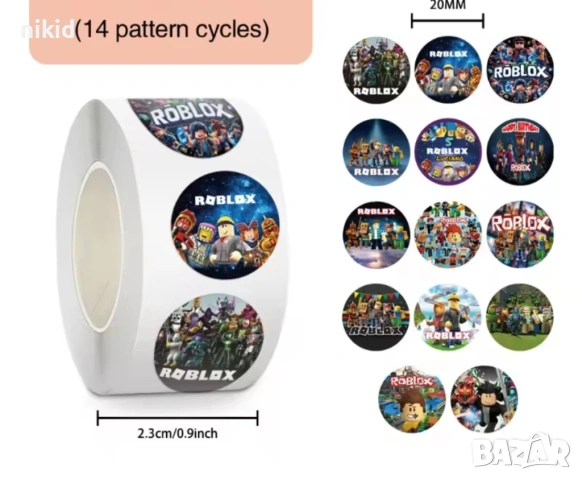 100 бр roblox Роблокс самозалепващи лепенки стикери за ръчна изработка за подарък