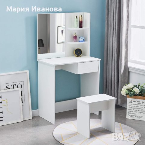 ПРОМОЦИЯ Тоалетка с табуретка JDR003WH, снимка 7 - Тоалетки - 36662597