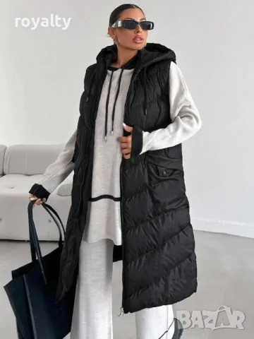 Дълъг дамски елек със силиконова вата Различни цветове , снимка 4 - Елеци - 49269295