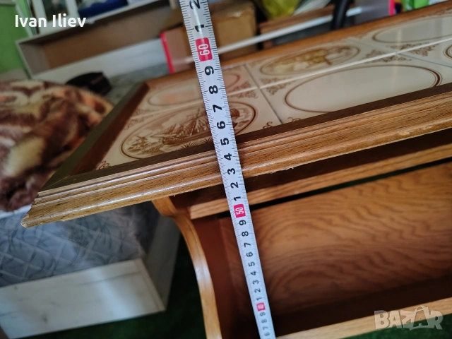 Старинна ретро масичка с колелца , снимка 4 - Антикварни и старинни предмети - 53405478