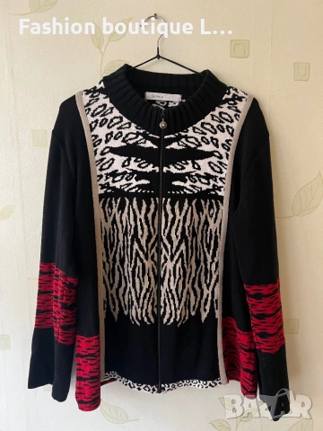Уникална жилетка с цип L размер с животински принт ❤️🖤