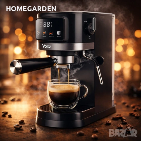 Еспресо машина Oliver Voltz OV51171O, 1575 W, 20 бара, Крема диск, LED дисплей, снимка 3 - Друга електроника - 53536201
