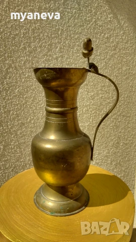 Масивна , метална кана с капак, декориран с лешници. , снимка 4 - Други стоки за дома - 51396723