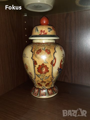 Сатцума Satsuma стара голяма ваза буркан порцелан печат, снимка 7 - Антикварни и старинни предмети - 43170824