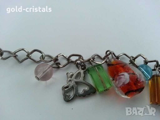 Гривна с цветни  висулки за китка или глезен, снимка 5 - Гривни - 28778499