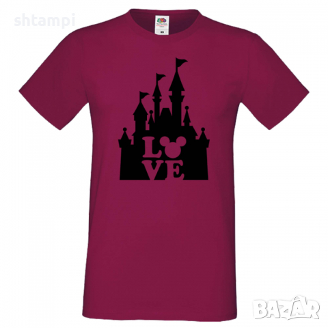 Мъжка тениска Mickey Love Disney Castle Подарък,Изненада,Рожден ден, снимка 2 - Тениски - 36576092