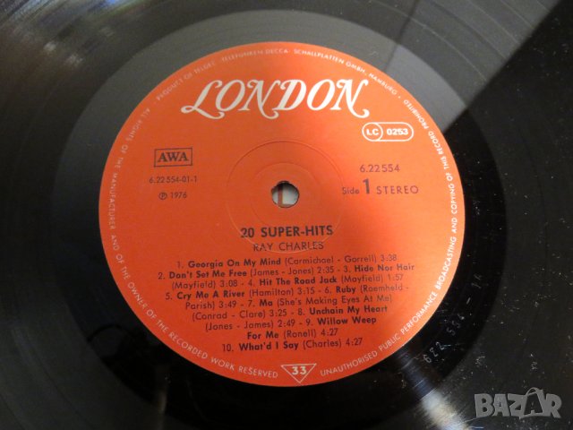 Грамофонна плоча Рей Чарлс, Ray Charles -  20 super Hits  - изд. 76 год , снимка 5 - Грамофонни плочи - 28704533