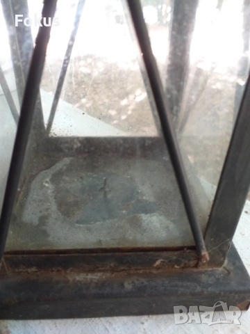 Стар метален фенер за свещ, снимка 3 - Антикварни и старинни предмети - 53461778