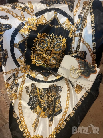 Уникален шал в стил Versace, снимка 6 - Шалове - 53586503
