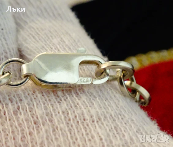 Сребърно колие 925,циркони,цветя,39 грама. , снимка 5 - Колиета, медальони, синджири - 50594336