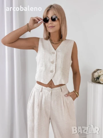 Елегантен дамски комплект от две части AMELISE, 2цвята  , снимка 3 - Комплекти - 50931409