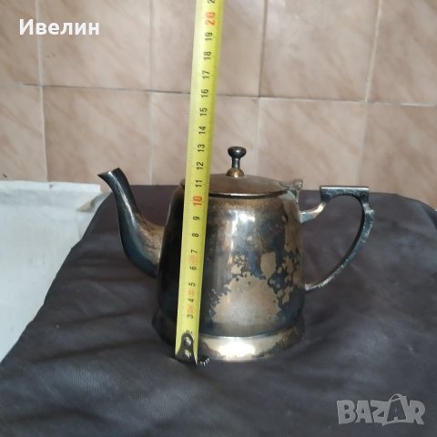 посребрена метална кана,чайник арт деко, снимка 3 - Антикварни и старинни предмети - 32540158