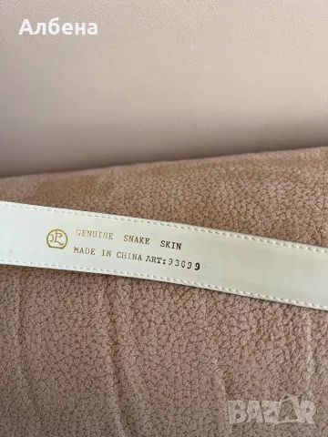 Сребрист колан от естествена змийска кожа, снимка 3 - Колани - 47527396