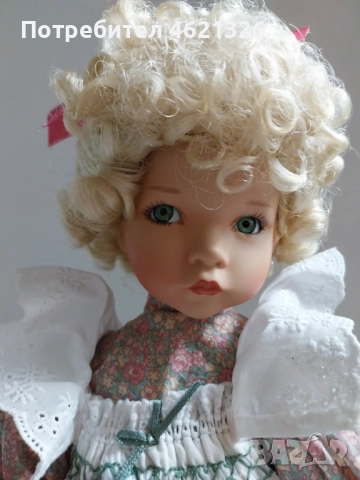 Винтидж порцеланова кукла Мери, Мери, съвсем противоположна, като нова, рядка находка, снимка 5 - Декорация за дома - 52043877