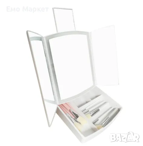 Мини LED огледало с органайзер за гримове - TV1262, снимка 10 - Други стоки за дома - 48957108