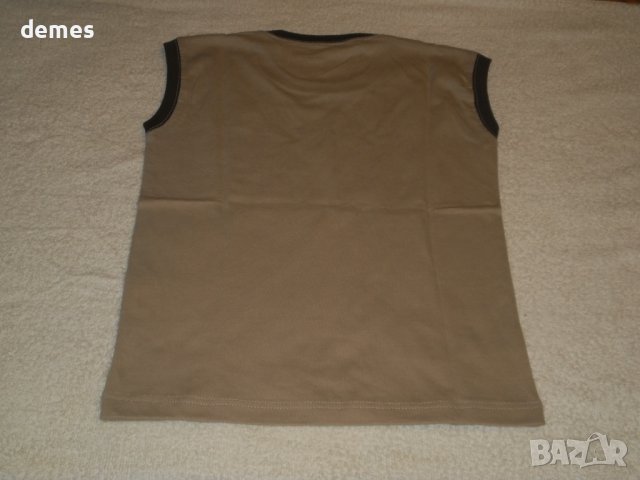 Кафяв детски потник с щампа, нов, размер 122, 134, 140, снимка 3 - Детски тениски и потници - 37455021