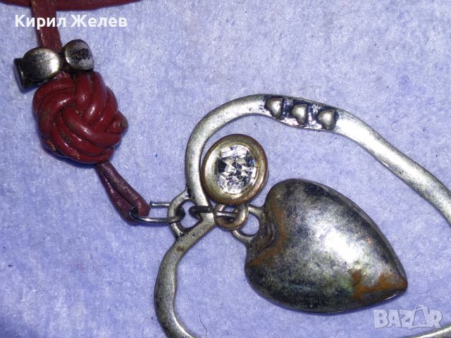 ПОСРЕБРЕНО БРОНЗОВО СЪПЦЕВИДНО АРТ КОЛИЕ МЕДАЛЬОН с ФАСЕТИРАН ПЛАНИНСКИ КРИСТАЛ 34672, снимка 5 - Колиета, медальони, синджири - 39179868