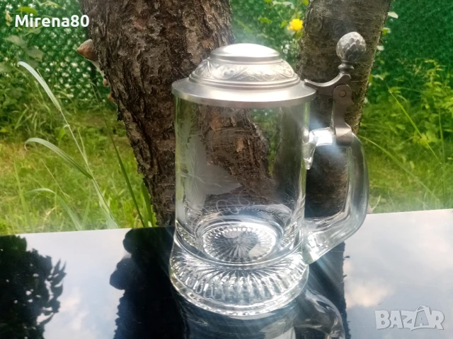 Кристална винтидж халба с ягодки