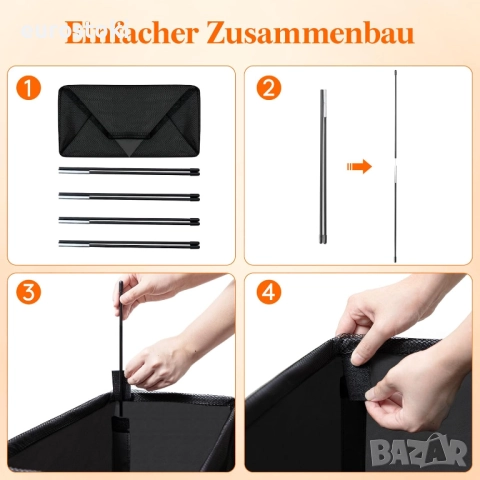 Lifewit Комплект от 2 броя тънки сгъваеми кошове за пране на колелца, 50 литра с дръжки, организация, снимка 4 - Други - 51840406