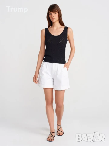 Високо качество Дънкови шорти с двойно плисиране и повдигане - цвят бял, снимка 3 - Панталони - 51017899