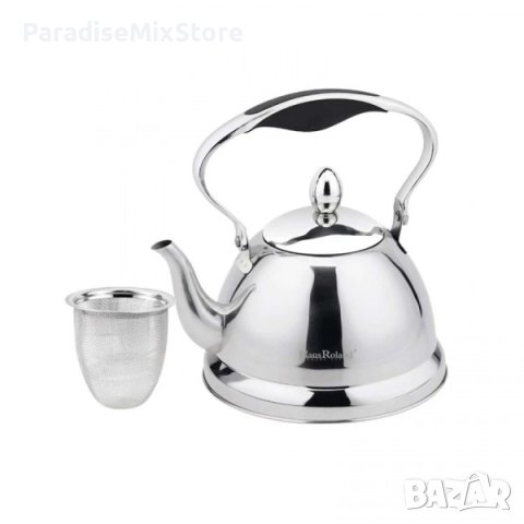 Луксозен чайник за чай с цедка, висококачесвен инокс, 1L, снимка 2 - Аксесоари за кухня - 44070920