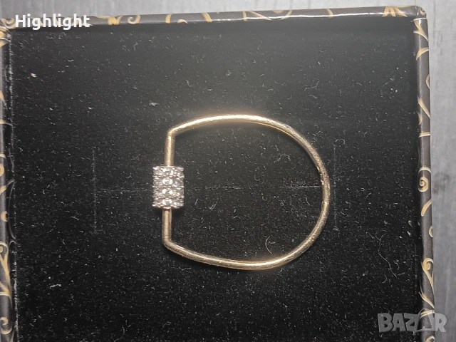 Нежен златен пръстен, цирконии, 14к, 585, 1.3г.