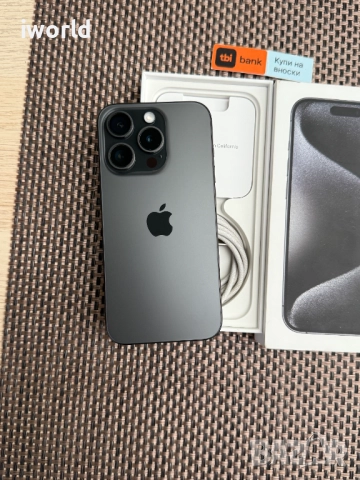 КАТО НОВ❗iPhone 15 Pro Лизинг от 46лв/м / Black Titanium ️128Gb черен, снимка 4 - Apple iPhone - 52615322