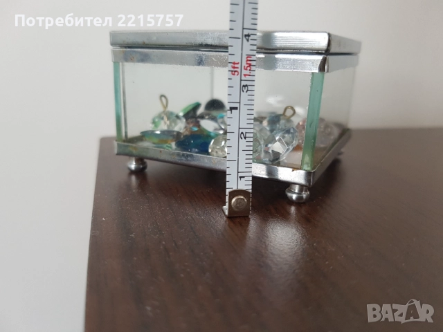 Стъклен свещник, за дебела свещ+стъклена кутия., снимка 6 - Декорация за дома - 41670893