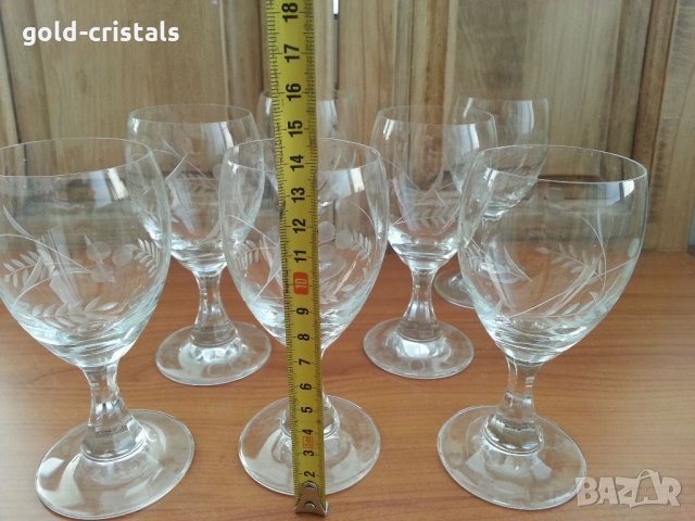 Ретро стъклени чаши гравирани , снимка 3 - Антикварни и старинни предмети - 33126866