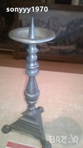 красив и стилен сив свещник-внос холандия-32х15см, снимка 12 - Колекции - 27902670