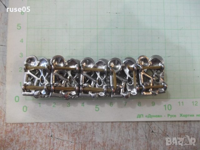 Верижка метална инкрустирана с камъни разтегателна, снимка 6 - Гривни - 32784132