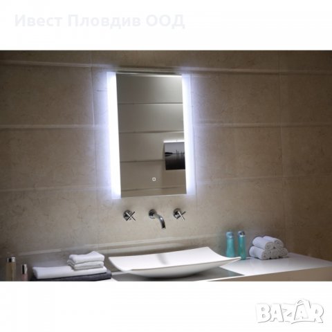 Огледало за баня 50х70см с вградено LED осветление и “Touch screen”, снимка 2 - Огледала - 27505850