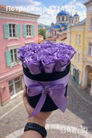 Вечен букет от сатенени рози