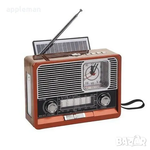 Ретро Радио Bluetooth соларен панел И ЧАСОВНИК