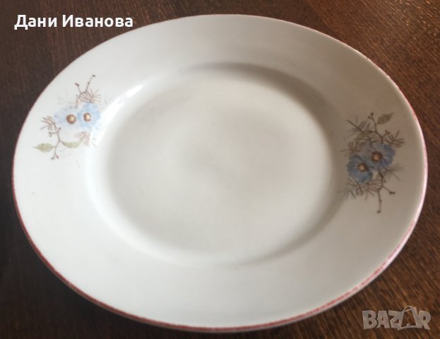 9 порцеланови чинии със сини цветя - 4 дълбоки + 5 литки, снимка 8 - Чинии - 40377106